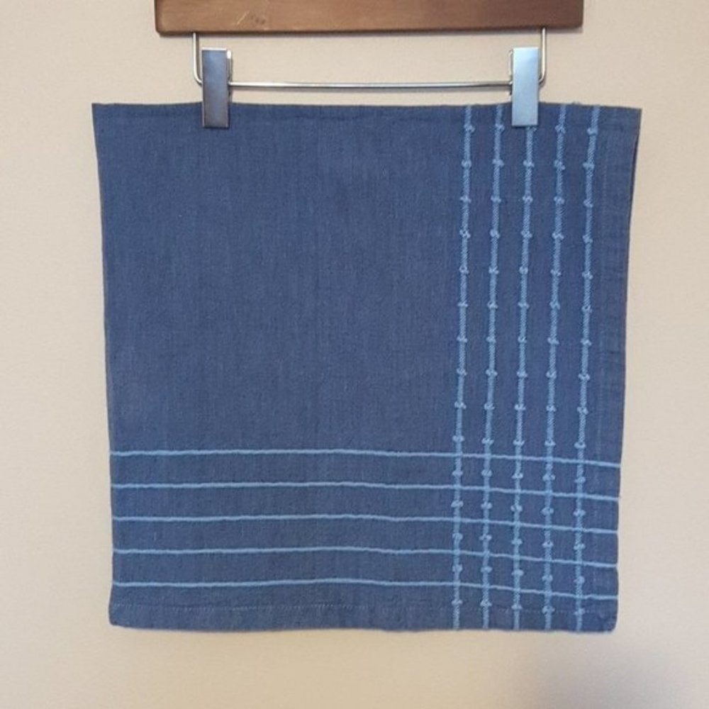 Indiska Bazaar blue Cotton  textured stripe weave square tablecloth